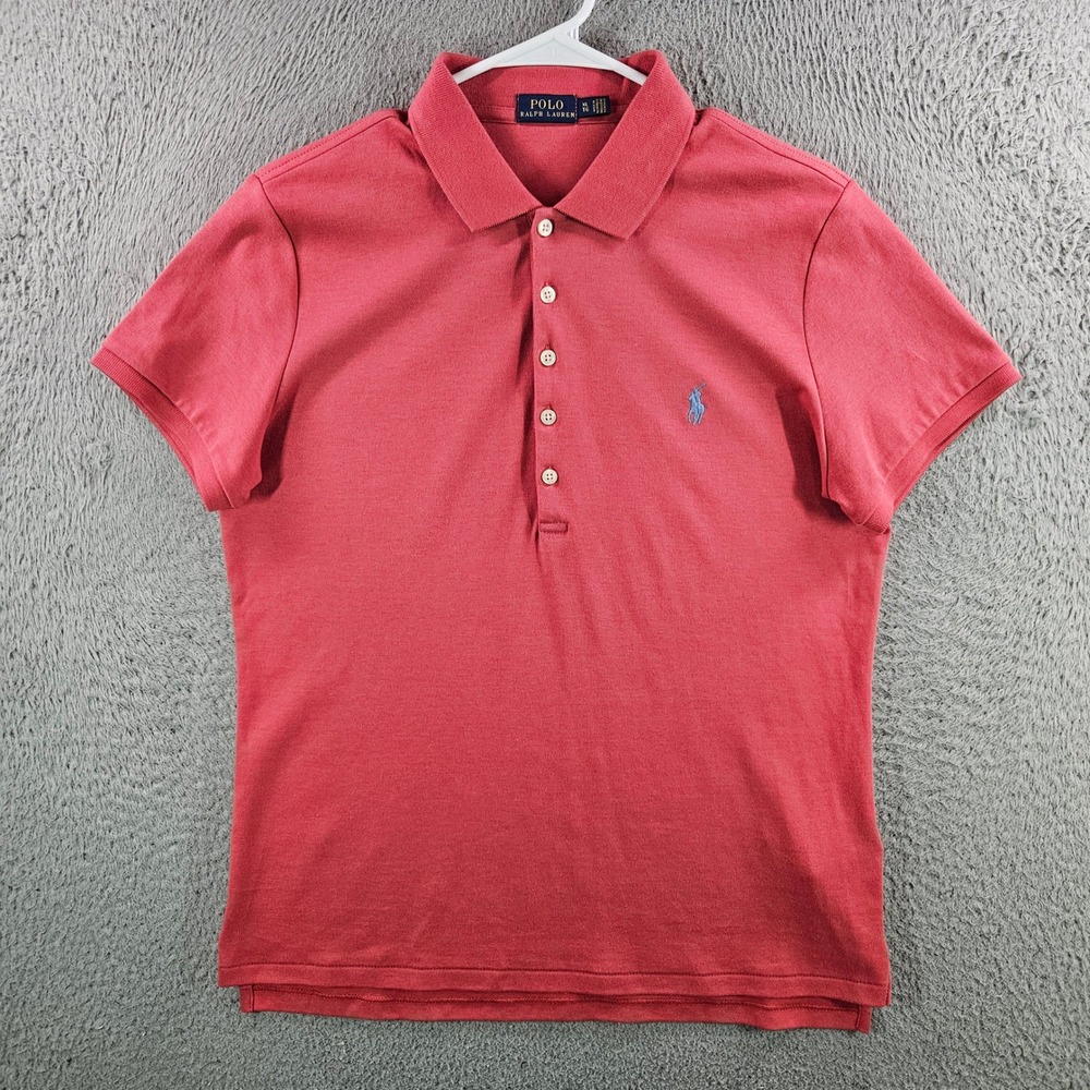 Polo Ralph Lauren Womens XL Pink Polo Shirt Short Sleeve Cotton Pony Logo